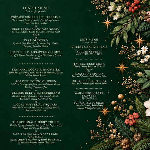 Christmas Day Lunch at Hammett’s Monastik