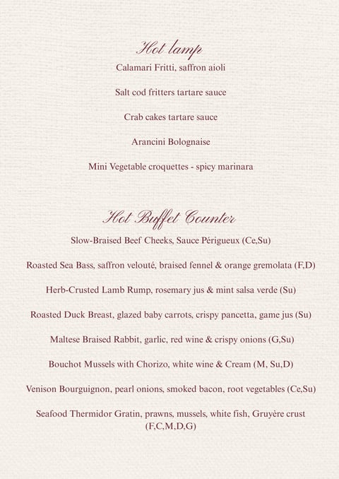 Christmas Day Buffet Lunch