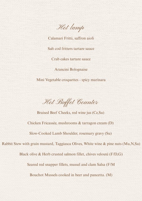 New Year`s Day Buffet Lunch