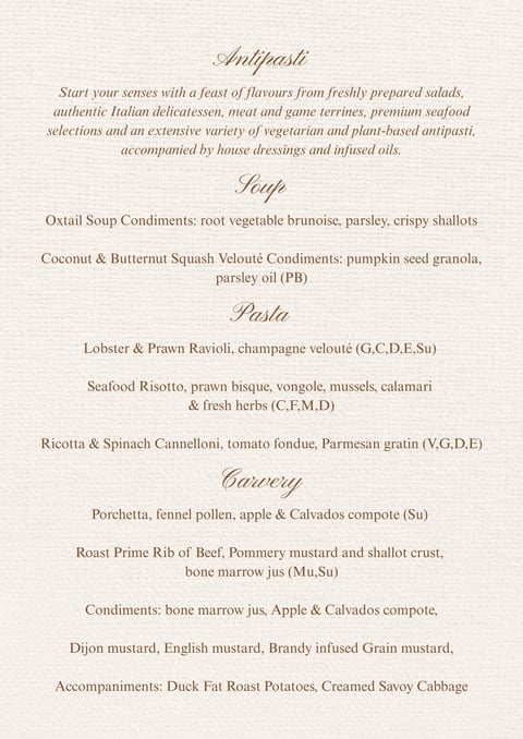 New Year`s Day Buffet Lunch