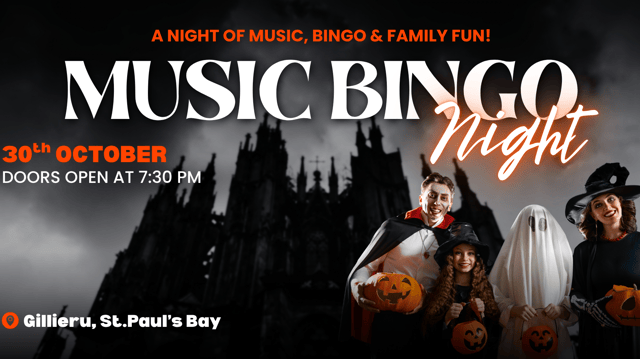 Music Bingo - Friday 30th October, 2026